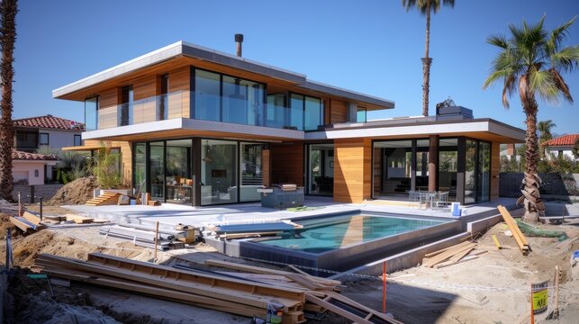 Modern home construction with innovative building techniques and materials