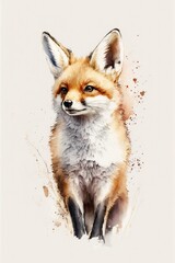 watercolor_animal_white_background_mini_animal_4k_t-shirt_design_image