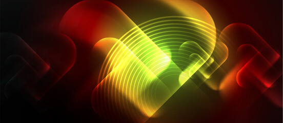 Neon magic light design. Vector Illustration For Wallpaper, Banner, Background, Card, Book Illustration, landing page