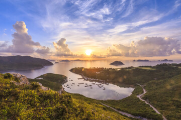 Fototapeta premium Sunrise Serenity at Po Toi O Fishing Village, Hong Kong