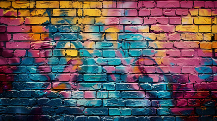Fototapeta premium Bright street art graffiti style in city alley