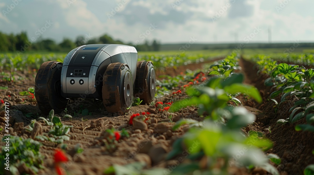 Poster Autonomous Farm Robot Navigating Field During Daytime