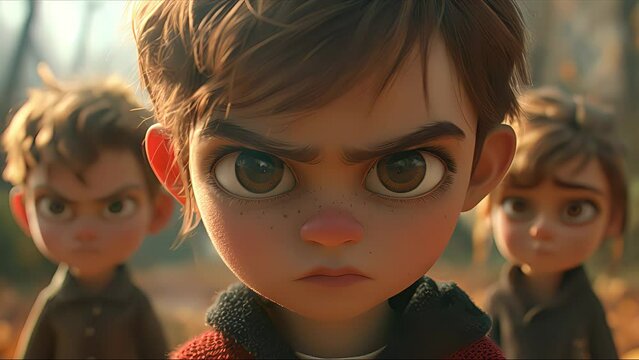 Angry child. Created with generative AI.