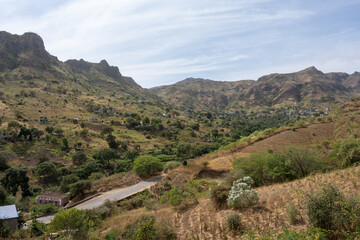 Fototapeta na wymiar Bergwelt Kap Verde - Pica da Antonia