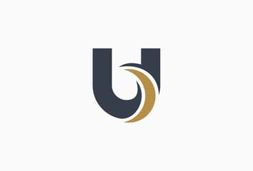 Letter U swoosh Logo. Simple Vector Logotype Template