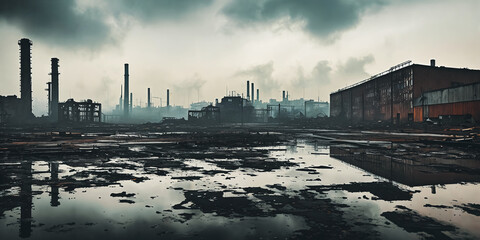 Industrial Decay. Industrial area in decay, with abandoned factories