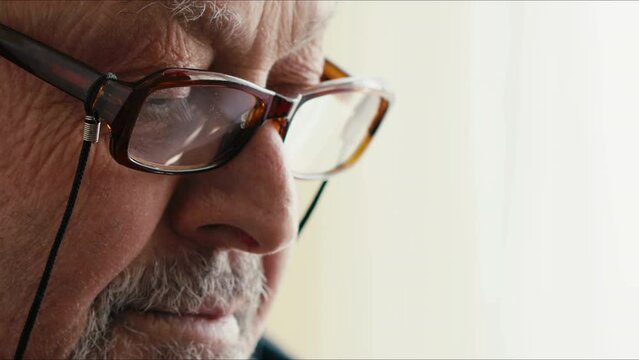 Elderly Man Thoughtful Face Portrait