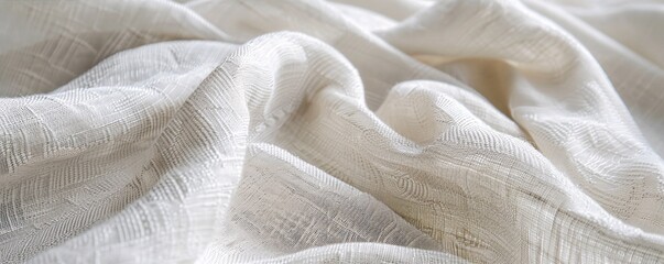 a plain white cotton linen canvas with thin stripes of textured paint in an organic pattern
