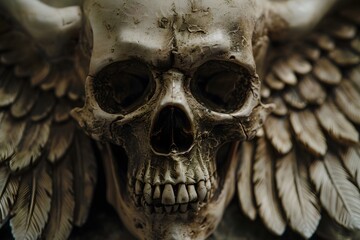 Skull with feathers