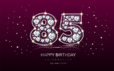 Birthday numbers anniversary 85 eighty-five years old