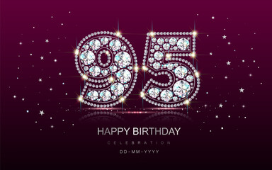 Birthday numbers anniversary 95 ninety five years