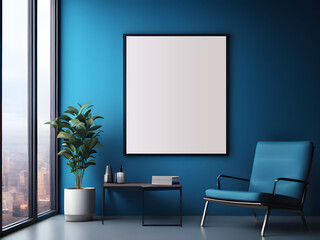 Corporate Indoor Poster Mockup Frame, Blank Frame Poster Mockup