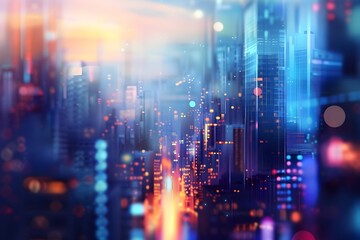 Obraz premium Illustration of a blurred city