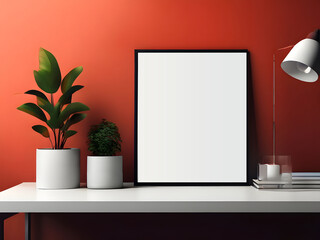 Corporate Indoor Poster Mockup Frame, Blank Frame Poster Mockup