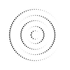 black dotted circle on white