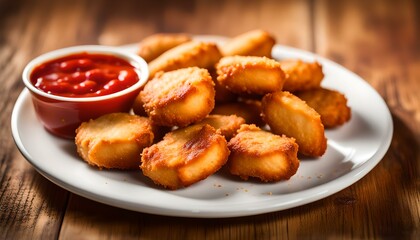 Fototapeta premium chicken nuggets with ketchup 