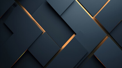 A black and gold background with squares and triangles