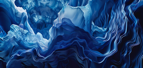 Cobalt gradients intertwine, creating an hypnotic abstract masterpiece of uncharted realms.