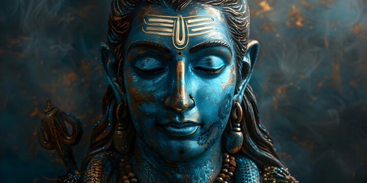 Image symbolizing Hinduism featuring representation of Shiva revered god in culture. Concept Hinduism, Shiva, Cultural Representation, Revered Deity, Symbolic Imagery