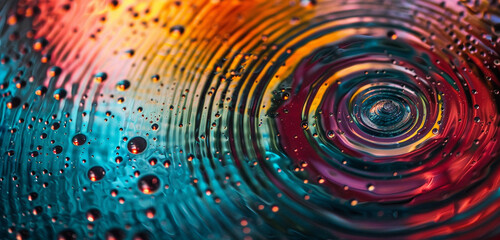 Dynamic concentric circles, vibrant colors, and subtle displacement weave an abstract masterpiece, vividly captured in HD.