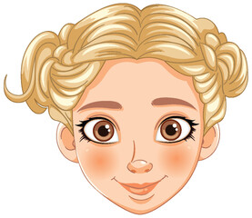 Illustration of a cheerful young girl's face