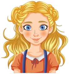 Keuken spatwand met foto Cheerful young girl with bright blue eyes © GraphicsRF