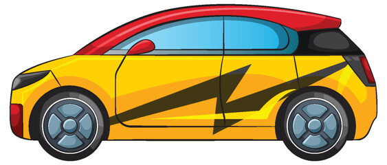 Colorful vector illustration of a modern electric car