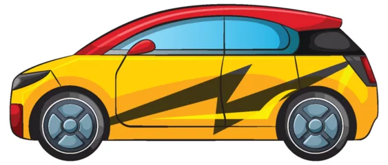 Foto auf Alu-Dibond Kinder Colorful vector illustration of a modern electric car