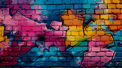 Vibrant graffiti wall