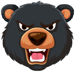 Vector graphic of an angry bear face
