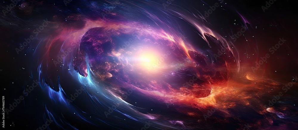 Wall mural an astronomical object consisting of a spiral galaxy displaying a luminous center