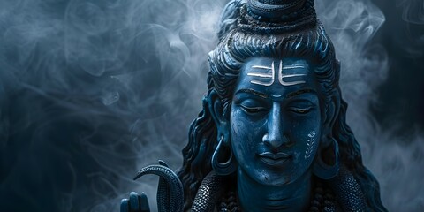 Representation of Hindu god Shiva a symbol of the Hindu religion. Concept Religious Symbols, Hindu Deities, Spiritual Representations, Cultural Icons