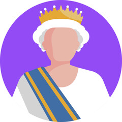 The Queen icon from the United Kingdom category embodies timeless elegance and sovereign grace. - obrazy, fototapety, plakaty