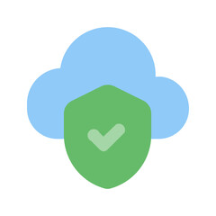secure cloud flat icon