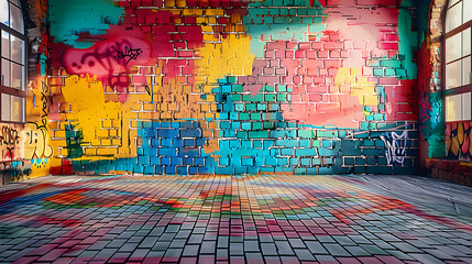 Fototapeta premium Vibrant graffiti wall