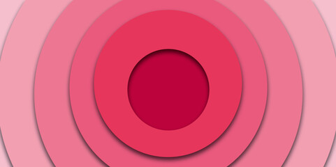 Abstract circle paper cut background. Wavy pink layers.  3D abstract paper art style, use for flyers and  brochure.  vector art background banner textrue.
