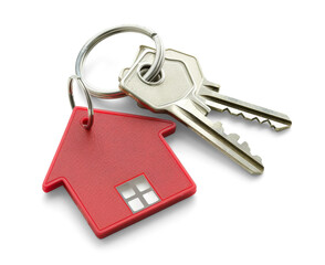 House keys isolated on white or transparent background