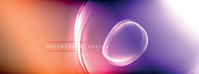 Vector abstract background - liquid transparent bubble shapes on fluid gradient with shadows and light effects