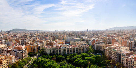 Panoramic photo of Barcelona