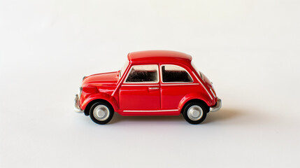 fancy decorative mini red car on white background