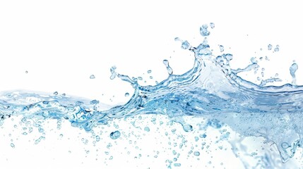 Blue Water Splash Isolated on White Background