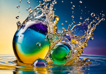burbujas de agua - obrazy, fototapety, plakaty