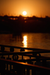 Blurred Golden Bridge Sunset Backgorund