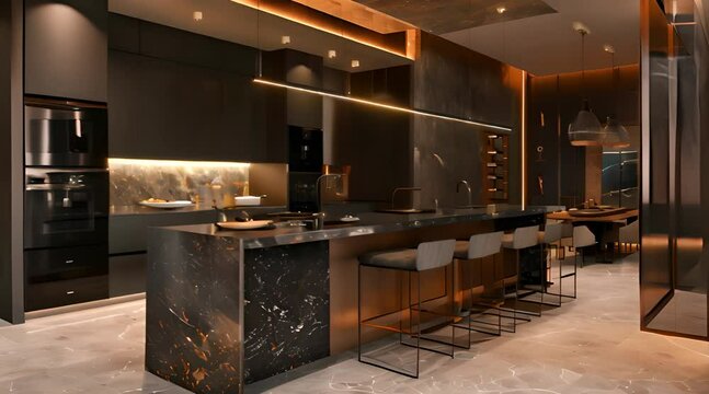 A kitchen with luxurious modern interiors