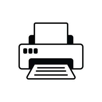 Black solid Printer Call vector icon