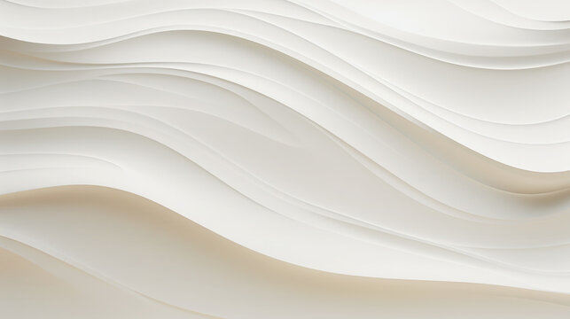 Abstract 3D wave shape on white background.