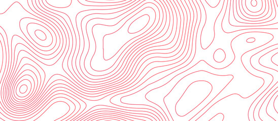 Topographic map background geographic line map pattern .panorama view red color wave curve lines .geographic mountain relief abstract grid .the concept map of a conditional geography map .