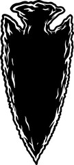Illustration of stone arrowhead. Design element for poster, card, banner, logo, emblem. Vector illustration - 764679543