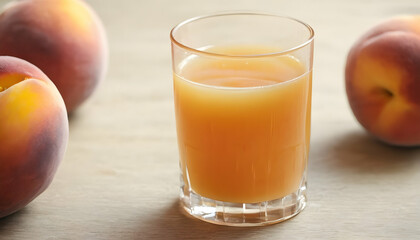 glass of peach juice