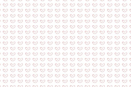 Hand drawn red hearts pattern watercolor illustration isolated on a white background. Valentine&rsquo;s Day romantic ornament. Wallpaper. Abstract element. Graphic design. Elegant print. Repeated texture. 